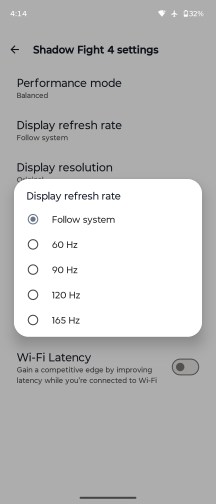 Game settings - Motorola Razr Fold review