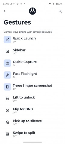 Gestures - Motorola Signature review