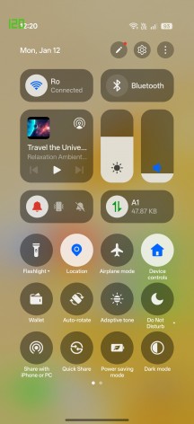 Quick toggles - Realme 16 Pro+ review