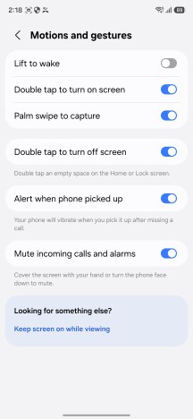 Advanced features menu - Samsung Galaxy A18 4G review