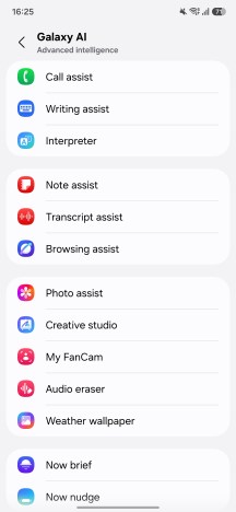 One UI 9 Galaxy AI menu - Samsung Galaxy S26 FE review