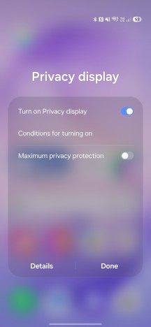 Privacy Display options - Samsung Galaxy S26 Ultra review