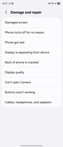 Warranty and service menu - Samsung Galaxy Z Flip8 review