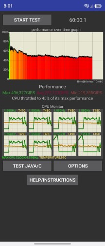 CPU and GPU stress tests on the cover screen - Samsung Galaxy Z Fold8 Ultra review