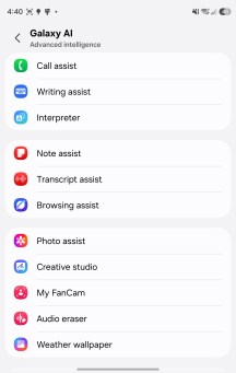 One UI 9 Galaxy AI menu - Samsung Galaxy Z Fold8 review