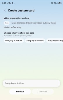 Custom cards in Now Brief - Samsung Galaxy Z Fold8 review