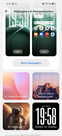 Customization options - Tecno Camon 50 Ultra review