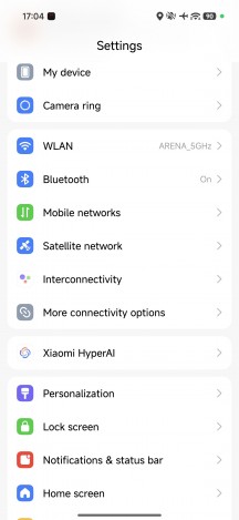 Settings menu - Xiaomi 17 Ultra review