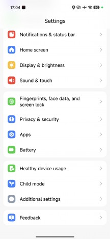 Settings menu - Xiaomi 17 Ultra review