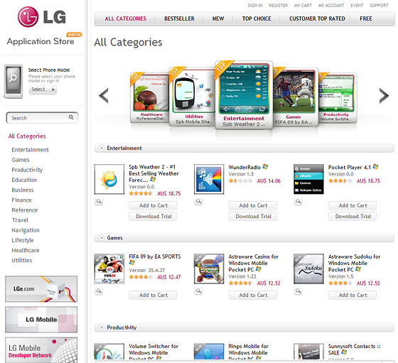 LG application store