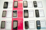 A wall of upcoming LG phones