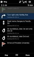 Bing Maps voice-guided navigation