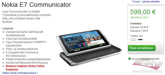 Nokia E7 goes on pre-order in Finland, ships next month - GSMArena