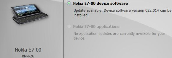 nokia e7 software update