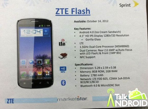 sprint zte flash price