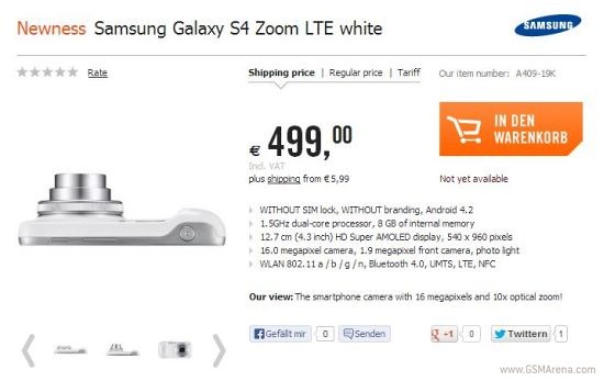 samsung galaxy s4 zoom pricing