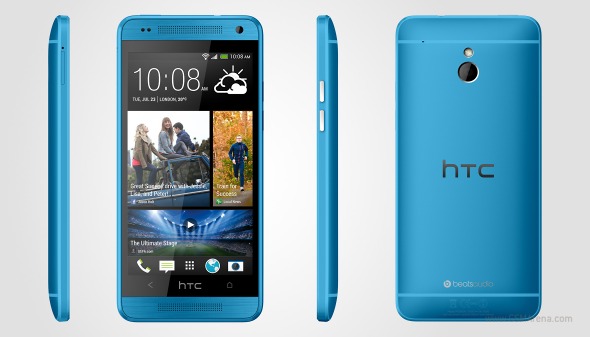 htc one mini blue in hand