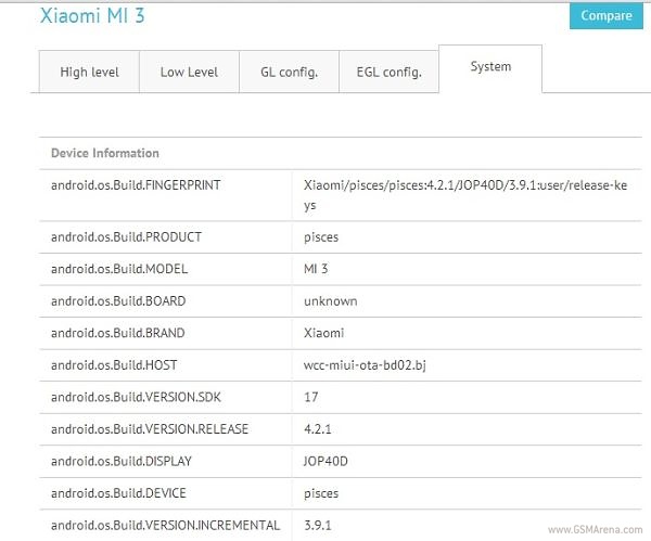 Xiaomi Mi3 appears on GFX Bench, runs on Tegra 4 CPU