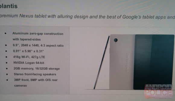 HTC Nexus 9 specs leak alongside pricing info and first image