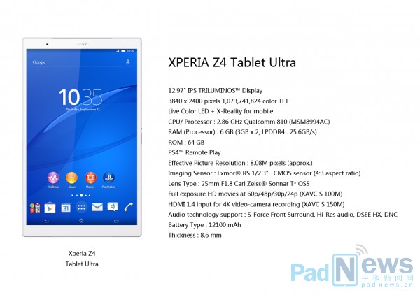 High-tech. Sony Xperia Z4 Tablet
