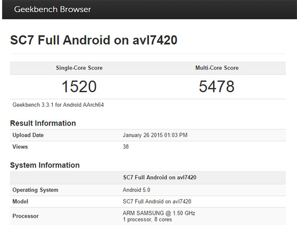 Samsung Exynos 7420 aparece en Geekbench 3