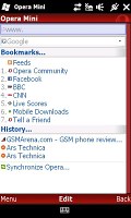 Opera Mini 4.2 on HTC HD2