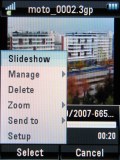 Screenshots of Motorola RAZR2 V8