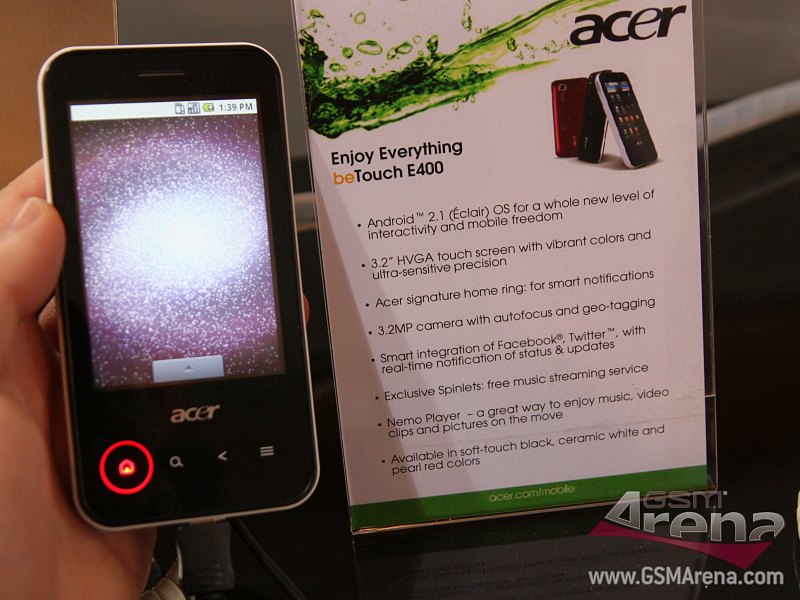 Acer betouch e400 не включается