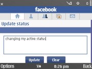 Nokia E72 Facebook app