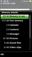 Sony Ericsson Satio screenshot